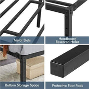 Yaheetech Yaheetech Metal Platform Bed Frame With Heavy Duty Steel Slat Support Yaheetech Metal Platform Bed Frame With Heavy Slats
