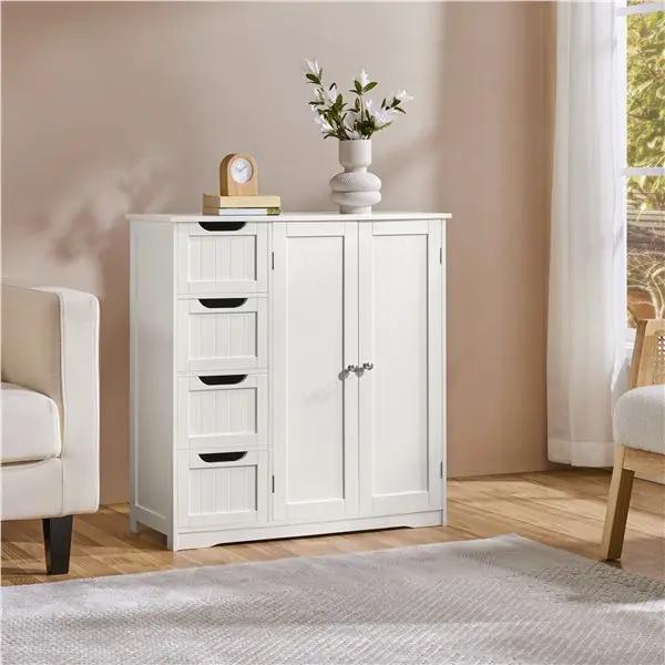 Furniture Organizer for Bathroom Wooden Bathroom Floor Cabinet by Yaheetech