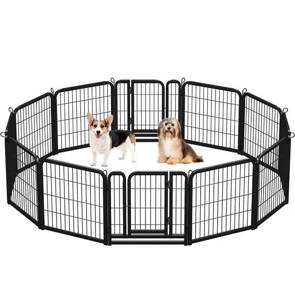 12 panels 60cm Tall Dog Playpen Panels Dog Pen Pet Exercise Barrier by Yaheetech