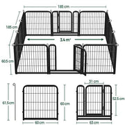 24 Panels Steel Dog Playpen Dog Pen Pet Fence Dog Cat Exercise Barrier by Yaheetech