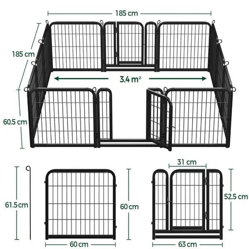 Yaheetech 12 panels 60cm Tall Dog Playpen Panels Dog Pen Pet Exercise Barrier 12 panels 60cm Tall Dog Playpen Panels Dog Pen Pet Exercise Barrier
