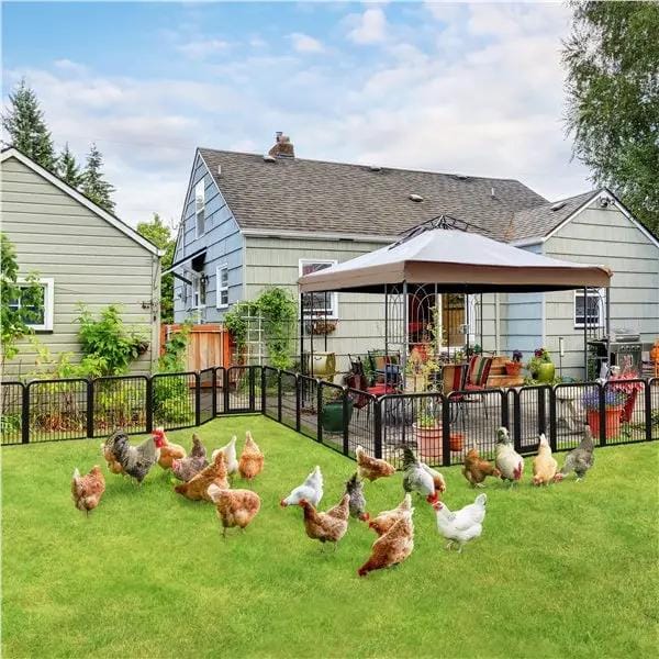 24 Panels Steel Dog Playpen Dog Pen Pet Fence Dog Cat Exercise Barrier by Yaheetech
