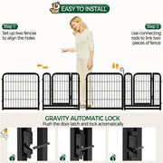 24 Panels Steel Dog Playpen Dog Pen Pet Fence Dog Cat Exercise Barrier by Yaheetech