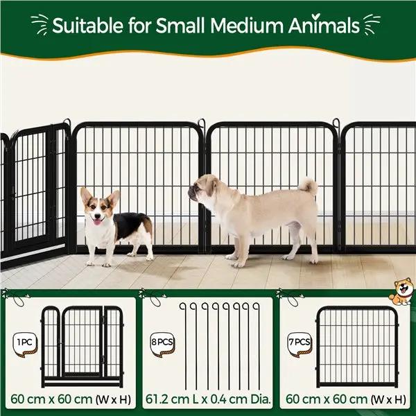 24 Panels Steel Dog Playpen Dog Pen Pet Fence Dog Cat Exercise Barrier by Yaheetech
