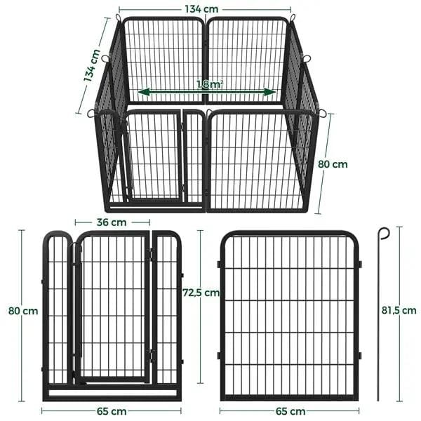 Yaheetech Yaheetech Heavy Duty Steel Expandable Pet Playpen 8 to 32 Panels 80cm Height Yaheetech Steel Expandable Pet Playpen 8 to 32 Panels