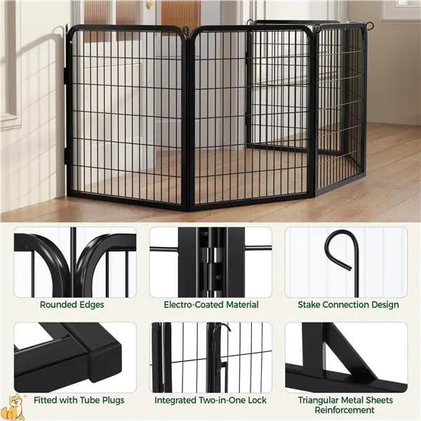 Yaheetech Yaheetech Heavy Duty Steel Expandable Pet Playpen 8 to 32 Panels 80cm Height Yaheetech Steel Expandable Pet Playpen 8 to 32 Panels