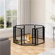 Yaheetech Yaheetech Heavy Duty Steel Expandable Pet Playpen 8 to 32 Panels 80cm Height Yaheetech Steel Expandable Pet Playpen 8 to 32 Panels