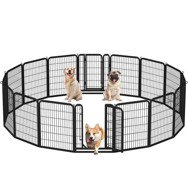 Yaheetech Yaheetech Heavy Duty Steel Expandable Pet Playpen 8 to 32 Panels 80cm Height Yaheetech Steel Expandable Pet Playpen 8 to 32 Panels