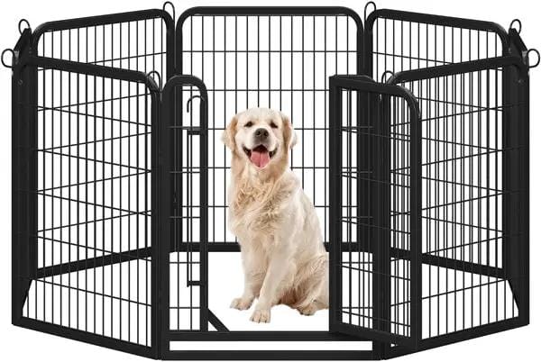 Yaheetech Yaheetech 8 Panel Foldable Metal Dog Pen Exercise Fence for Pets Yaheetech 8 Panel Foldable Metal Dog Pen For Pets