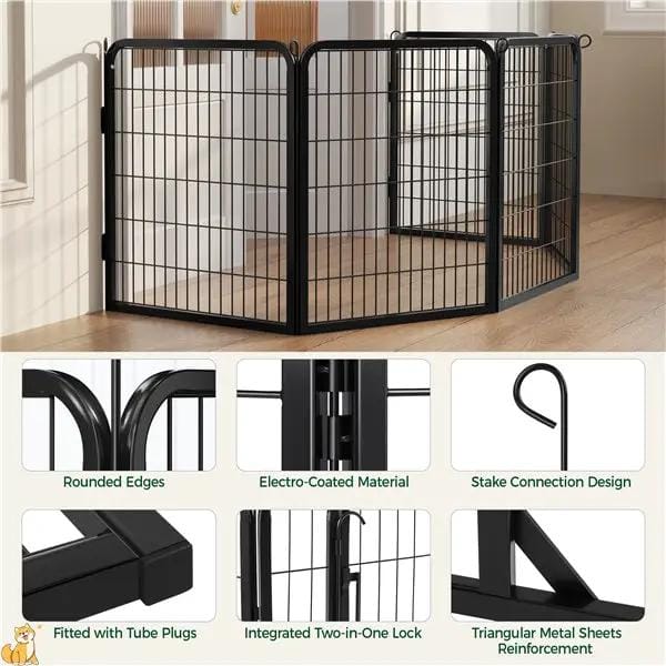 Yaheetech Yaheetech 8 Panel Foldable Metal Dog Pen Exercise Fence for Pets Yaheetech 8 Panel Foldable Metal Dog Pen For Pets