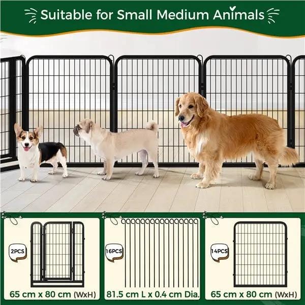 Yaheetech Yaheetech 16 Panel Steel Dog Playpen Outdoor Indoor Enclosure With Gate Yaheetech 16 Panel Steel Dog Playpen With Gate