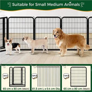 Yaheetech Yaheetech 31.5 Inch Black Steel Dog Playpen Panels with Door Fence Yaheetech 31.5 Inch Black Steel Dog Playpen with Door