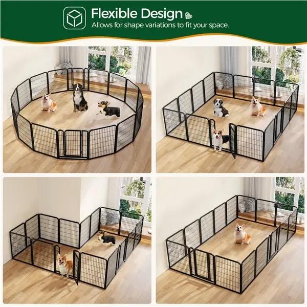 Yaheetech Yaheetech 16 Panel Steel Dog Playpen Outdoor Indoor Enclosure With Gate Yaheetech 16 Panel Steel Dog Playpen With Gate