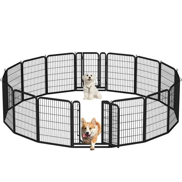 Yaheetech Yaheetech 16 Panel Steel Dog Playpen Outdoor Indoor Enclosure With Gate Yaheetech 16 Panel Steel Dog Playpen With Gate
