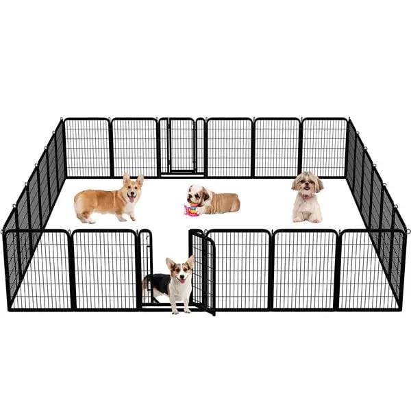 Yaheetech Yaheetech 16 Panel Steel Dog Playpen Outdoor Indoor Enclosure With Gate Yaheetech 16 Panel Steel Dog Playpen With Gate