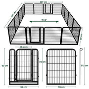 Yaheetech Yaheetech 16 Panel Steel Dog Playpen Outdoor Indoor Enclosure With Gate Yaheetech 16 Panel Steel Dog Playpen With Gate