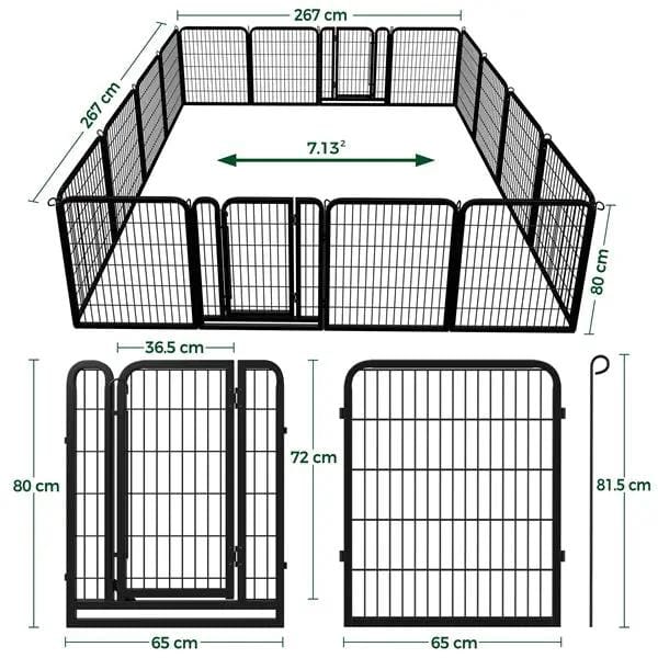 Yaheetech Yaheetech 16 Panel Steel Dog Playpen Outdoor Indoor Enclosure With Gate Yaheetech 16 Panel Steel Dog Playpen With Gate