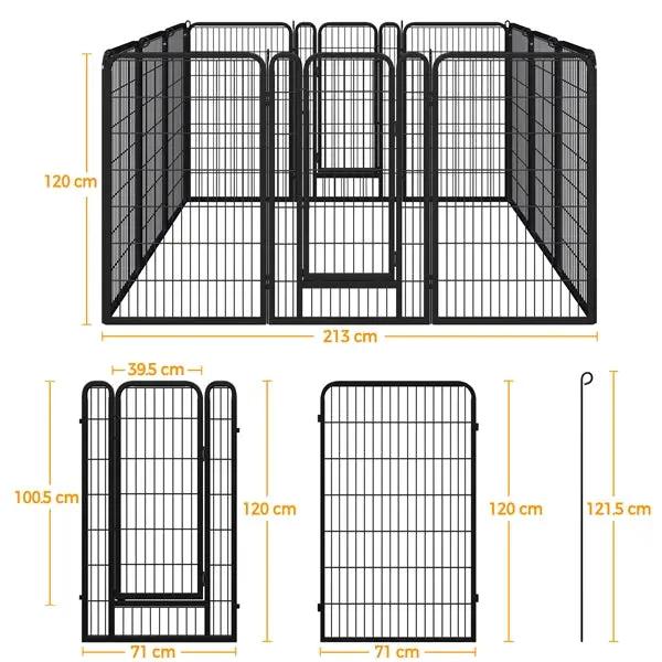 Yaheetech 12 Panels Iron Dog Cat Exercise Barrier Dog Pen Dog Playpen 12 Panels Iron Dog Cat Exercise Barrier Dog Pen Dog Playpen