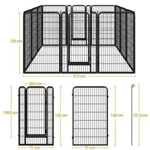 Yaheetech 12 Panels Iron Dog Cat Exercise Barrier Dog Pen Dog Playpen 12 Panels Iron Dog Cat Exercise Barrier Dog Pen Dog Playpen
