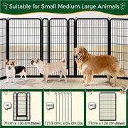 Yaheetech 47.5 Inch Dog Playpen Panels With Door Black Iron Pet Fence Indoor Outdoor Yaheetech 47.5 Inch Dog Playpen Panels With Door