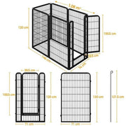 Yaheetech 47.5 Inch Dog Playpen Panels With Door Black Iron Pet Fence Indoor Outdoor Yaheetech 47.5 Inch Dog Playpen Panels With Door