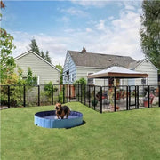 Yaheetech 47.5 Inch Dog Playpen Panels With Door Black Iron Pet Fence Indoor Outdoor Yaheetech 47.5 Inch Dog Playpen Panels With Door