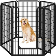 Yaheetech 47.5 Inch Dog Playpen Panels With Door Black Iron Pet Fence Indoor Outdoor Yaheetech 47.5 Inch Dog Playpen Panels With Door