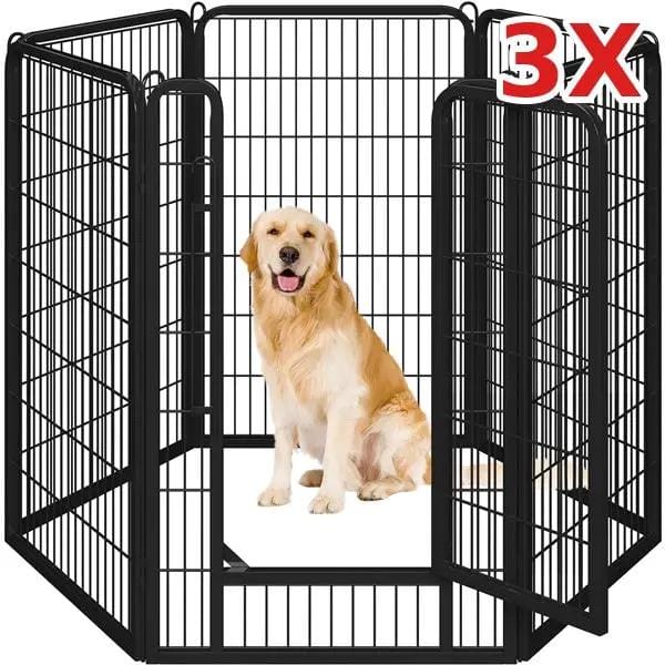 Yaheetech 47.5 Inch Dog Playpen Panels With Door Black Iron Pet Fence Indoor Outdoor Yaheetech 47.5 Inch Dog Playpen Panels With Door