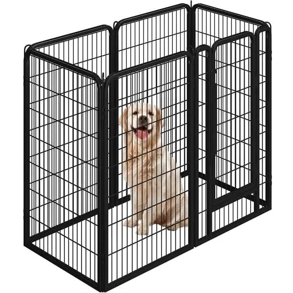 Yaheetech 47.5 Inch Dog Playpen Panels With Door Black Iron Pet Fence Indoor Outdoor Yaheetech 47.5 Inch Dog Playpen Panels With Door