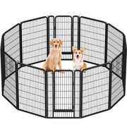Yaheetech 47.5 Inch Dog Playpen Panels With Door Black Iron Pet Fence Indoor Outdoor Yaheetech 47.5 Inch Dog Playpen Panels With Door