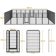 24 Panels 120CM Tall Dog Playpen Panels Pet Playpen Dog Pen Pet Fence by Yaheetech