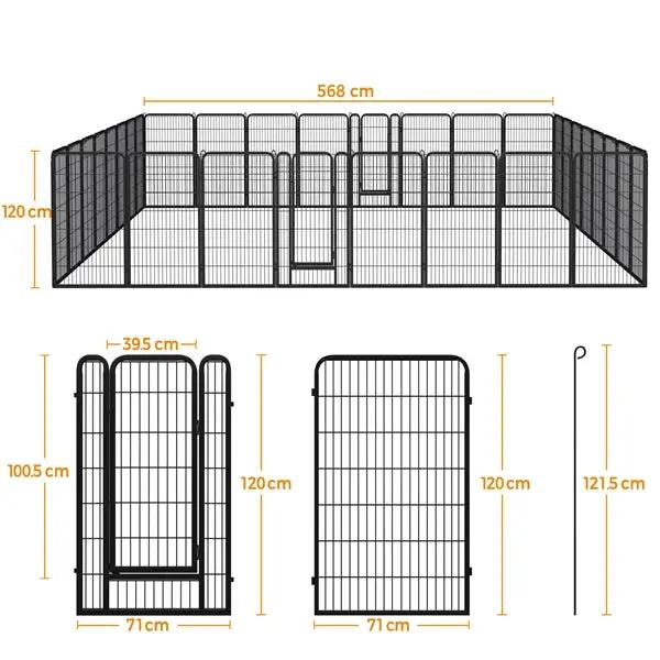 24 Panels 120CM Tall Dog Playpen Panels Pet Playpen Dog Pen Pet Fence by Yaheetech