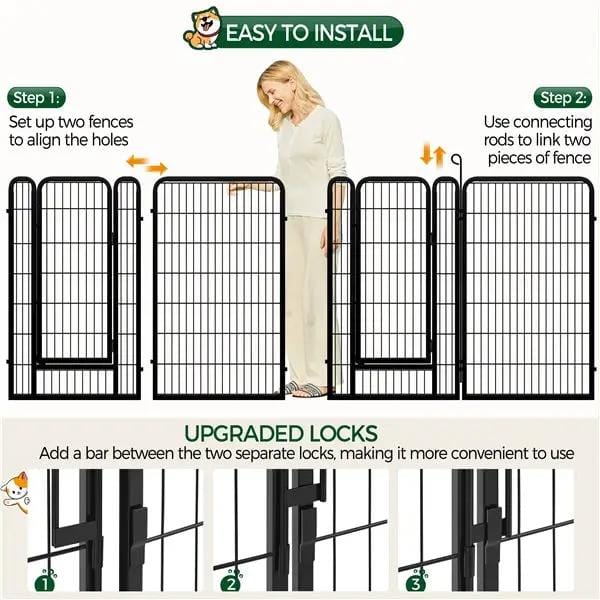 24 Panels 120CM Tall Dog Playpen Panels Pet Playpen Dog Pen Pet Fence by Yaheetech