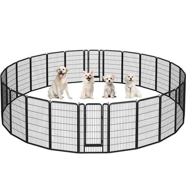 Yaheetech 47.5 Inch Dog Playpen Panels With Door Black Iron Pet Fence Indoor Outdoor Yaheetech 47.5 Inch Dog Playpen Panels With Door