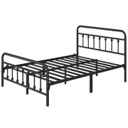 Yaheetech Vintage Iron Platform Bed Frame With High Headboard And Footboard Vintage Iron Platform Bed Frame with High Headboard