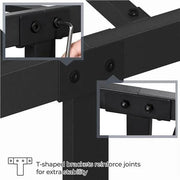 Yaheetech Vintage Iron Platform Bed Frame With High Headboard And Footboard Vintage Iron Platform Bed Frame with High Headboard