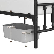 Yaheetech Vintage Iron Platform Bed Frame With High Headboard And Footboard Vintage Iron Platform Bed Frame with High Headboard