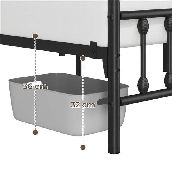 Yaheetech Vintage Iron Platform Bed Frame With High Headboard And Footboard Vintage Iron Platform Bed Frame with High Headboard