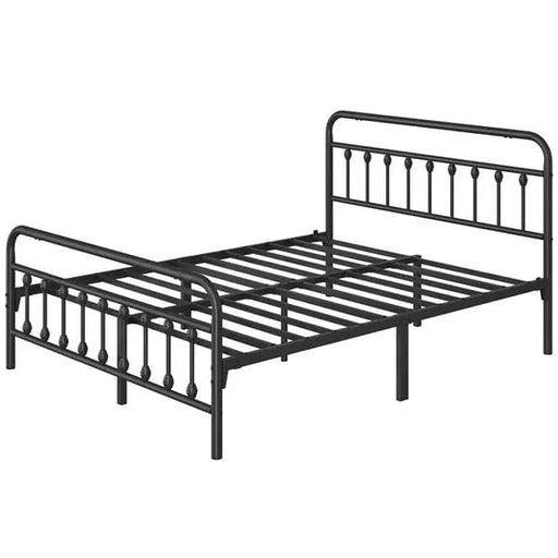 Yaheetech Queen Size Vintage Iron Platform Bed with High Headboard and Footboard Queen Size Vintage Iron Platform Bed with High Headboard and Footboard