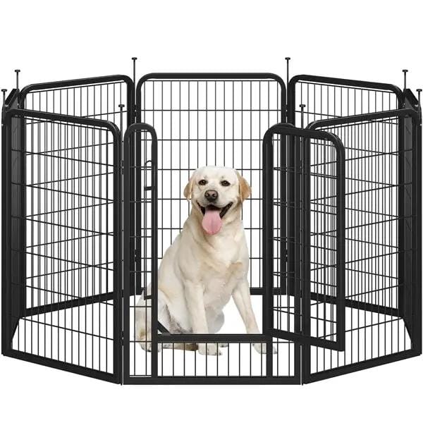 Yaheetech Yaheetech Foldable Metal Dog Playpen With Door Fence Panels Yaheetech Foldable Metal Dog Playpen With Door Fence