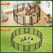 Yaheetech Yaheetech 16 Piece Heavy Duty Foldable Metal Dog Playpen With Door Yaheetech Foldable Metal Dog Playpen With Door