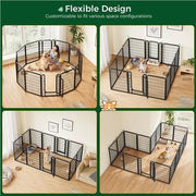 Yaheetech Yaheetech Foldable Metal Dog Playpen With Door Fence Panels Yaheetech Foldable Metal Dog Playpen With Door Fence