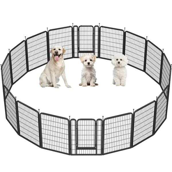 Yaheetech Yaheetech 16 Piece Heavy Duty Foldable Metal Dog Playpen With Door Yaheetech Foldable Metal Dog Playpen With Door