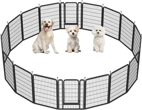 Yaheetech Yaheetech 16 Piece Heavy Duty Foldable Metal Dog Playpen With Door Yaheetech Foldable Metal Dog Playpen With Door