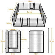 Yaheetech 39.5 Inch Dog Playpen Panels With Door Metal Fence For Indoor Outdoor Use 39.5 Inch Dog Playpen With Door Fence Yaheetech