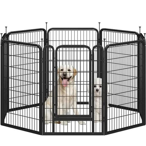 Yaheetech Yaheetech Foldable Metal Dog Playpen With Door Fence Panels Yaheetech Foldable Metal Dog Playpen With Door Fence