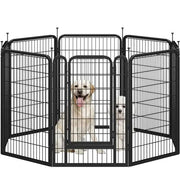 Yaheetech 39.5 Inch Dog Playpen Panels With Door Metal Fence For Indoor Outdoor Use 39.5 Inch Dog Playpen With Door Fence Yaheetech