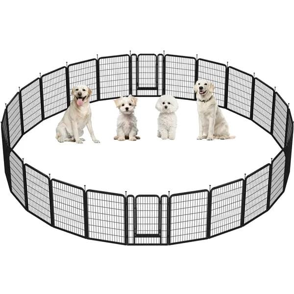 Yaheetech Yaheetech 80cm Tall Dog Playpen Panels 3 Pack Metal Pet Fence With Door Yaheetech 80cm Tall Dog Playpen Panels 3 Pack Fence