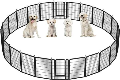 Yaheetech Yaheetech 80cm Tall Dog Playpen Panels 3 Pack Metal Pet Fence With Door Yaheetech 80cm Tall Dog Playpen Panels 3 Pack Fence