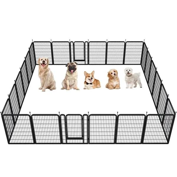 Yaheetech Yaheetech 80cm Tall Dog Playpen Panels 3 Pack Metal Pet Fence With Door Yaheetech 80cm Tall Dog Playpen Panels 3 Pack Fence